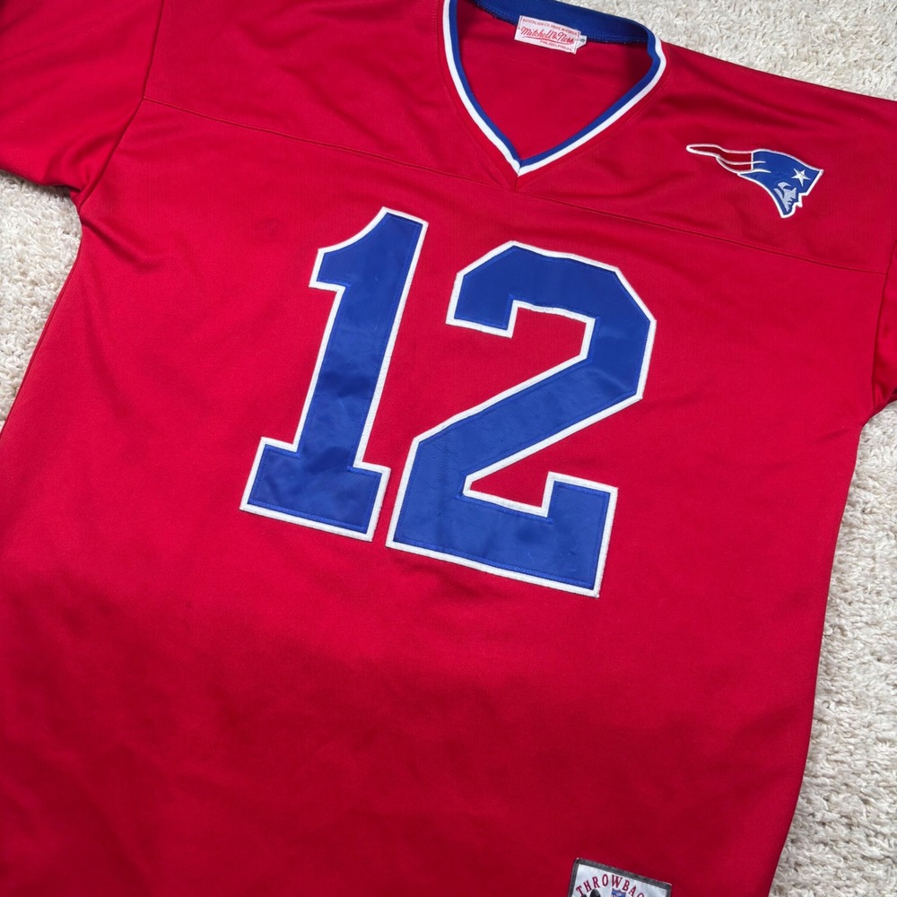 Mitchell & Ness Tom Brady New England Patriots Jersey Mens 60 Red Throwback
